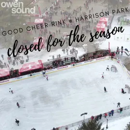 Arial view of the Outdoor Rink with the words 'closed for the season' across the image