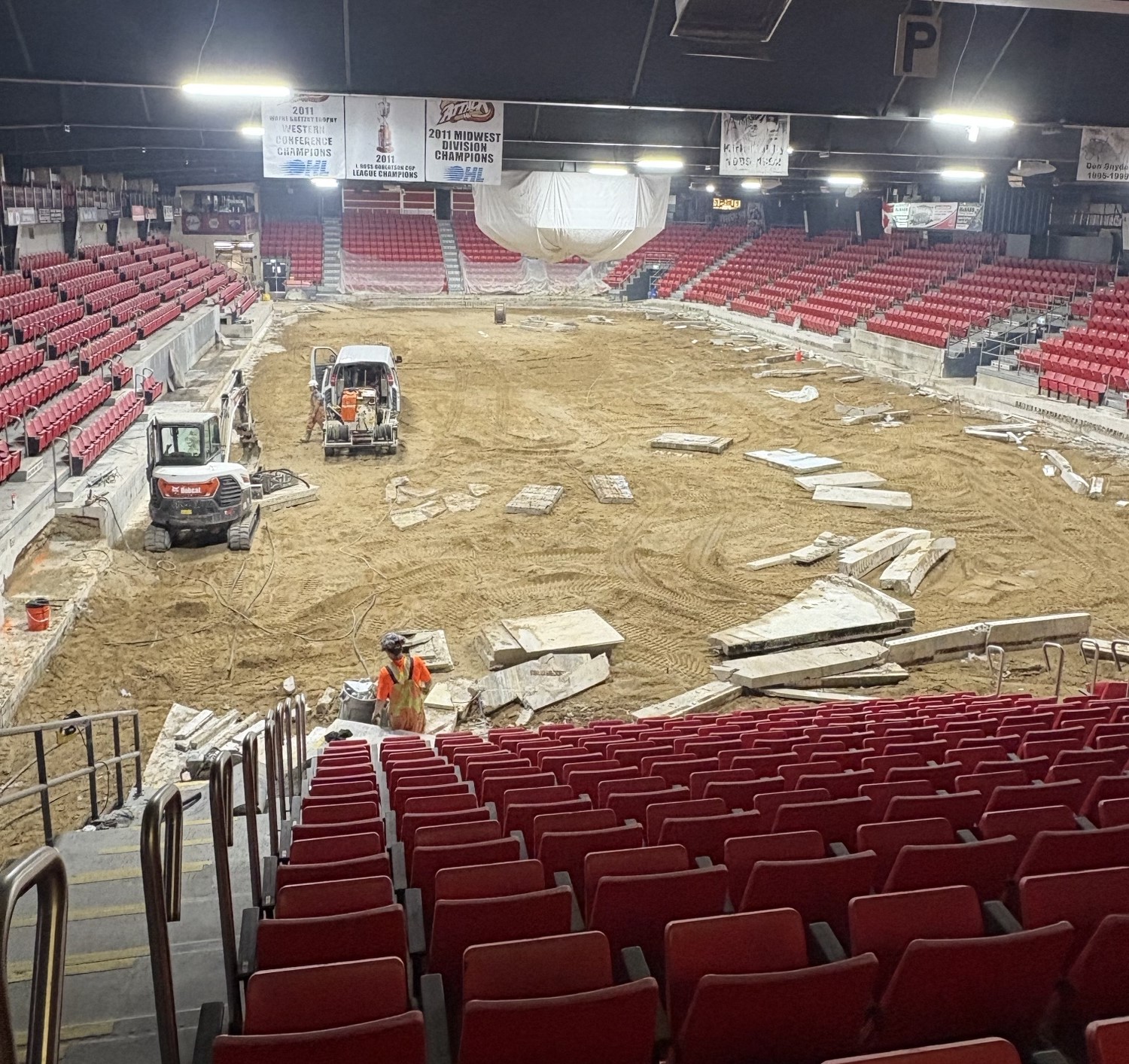Renovations happening on the Bayshore arena floor