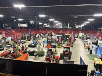 Arena floor set up for Home Show
