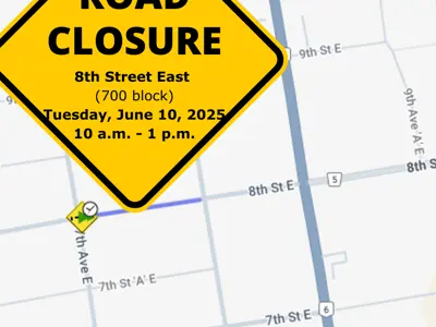 8th st temporary road closure in the 700 block