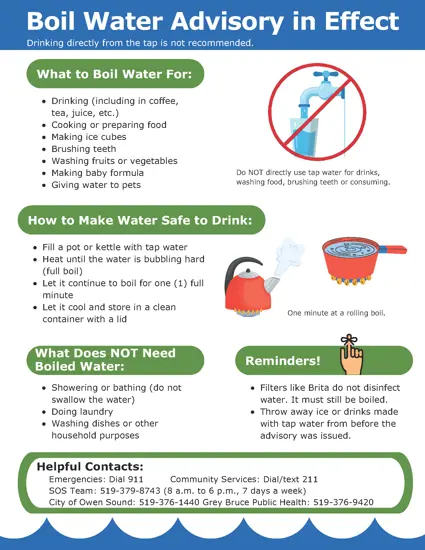 Boil water advisory guidelines
