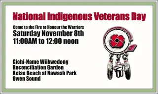 National Indigenous Veterans Day Nov. 8th