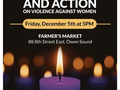 Candlit vigil December 5 at Farmers Market promo poster